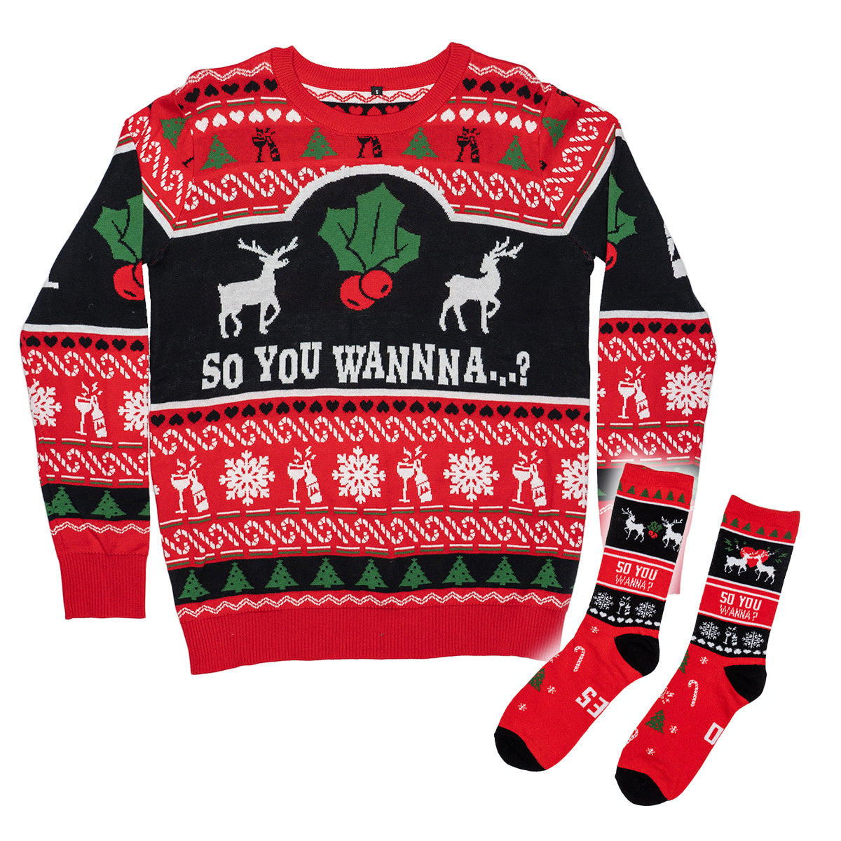 Dude Dad 2022 So You Wannna Christmas Sweater Free Socks L